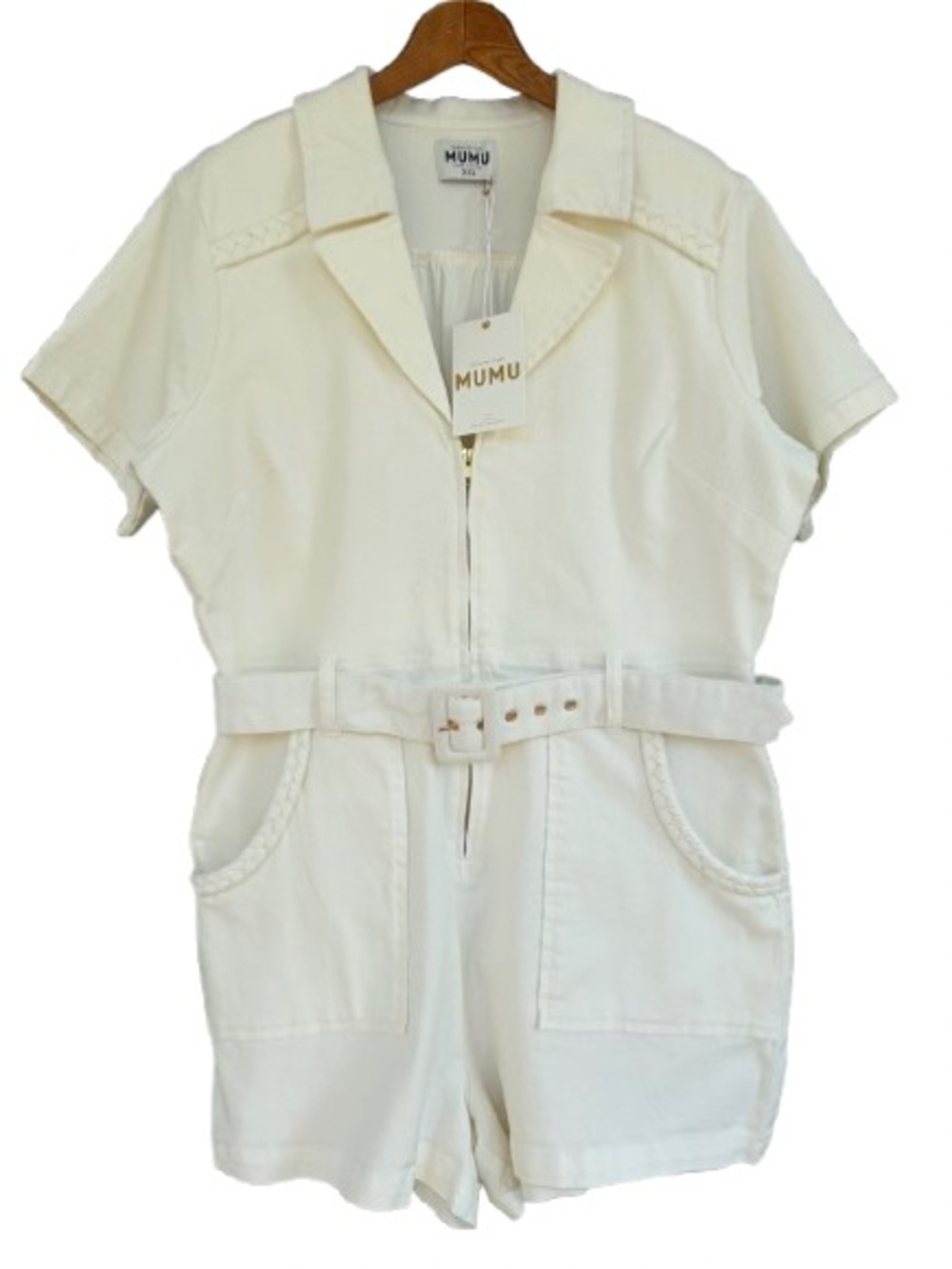 Show Me Your MuMu Women’s Outlaw Romper Size XXL Pearly White Western Chic NWT